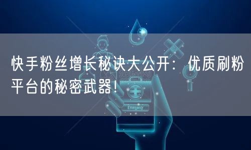 快手粉丝增长秘诀大公开：优质刷粉平台的秘密武器！