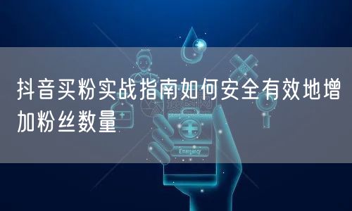 抖音买粉实战指南如何安全有效地增加粉丝数量