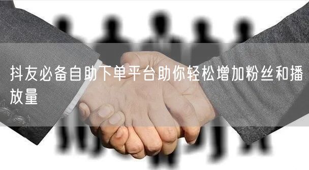 抖友必备自助下单平台助你轻松增加粉丝和播放量