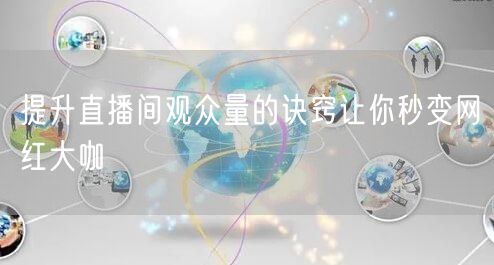 提升直播间观众量的诀窍让你秒变网红大咖
