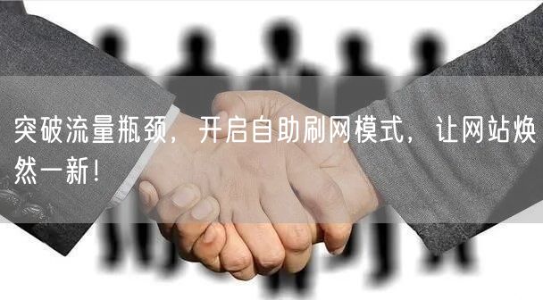 突破流量瓶颈，开启自助刷网模式，让网站焕然一新！